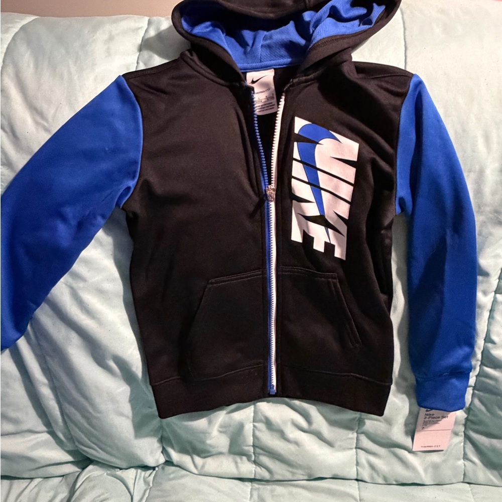Nike Black & Blue Kids' Full-Zip Hoodie